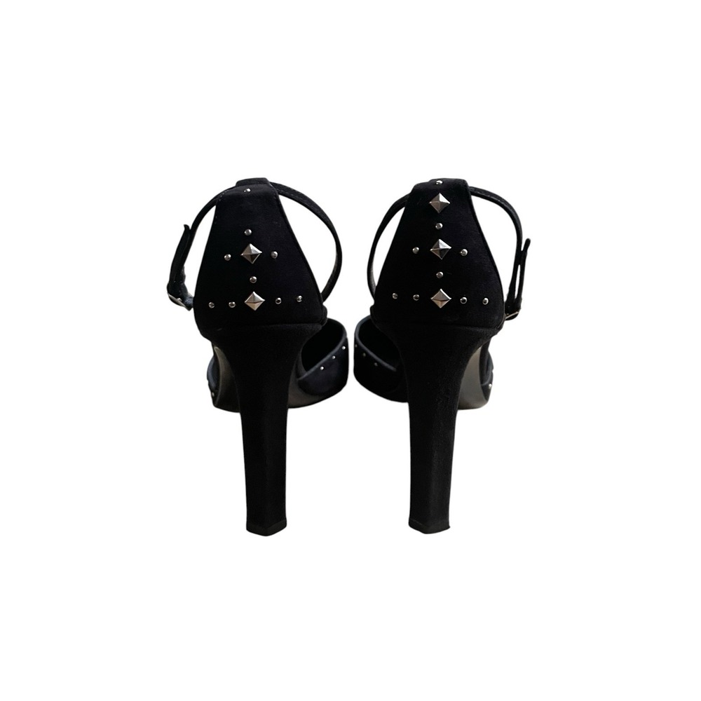 CASADEI Black Suede Studded Pointed Toe Heels Size 6 Made in Italy Retail $348 - Picture 2 of 8